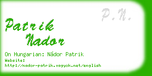 patrik nador business card