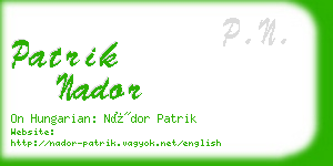 patrik nador business card